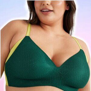 NWT KNIX Lace WingWoman Contour Bra Sz 32G Emerald Limited Edition